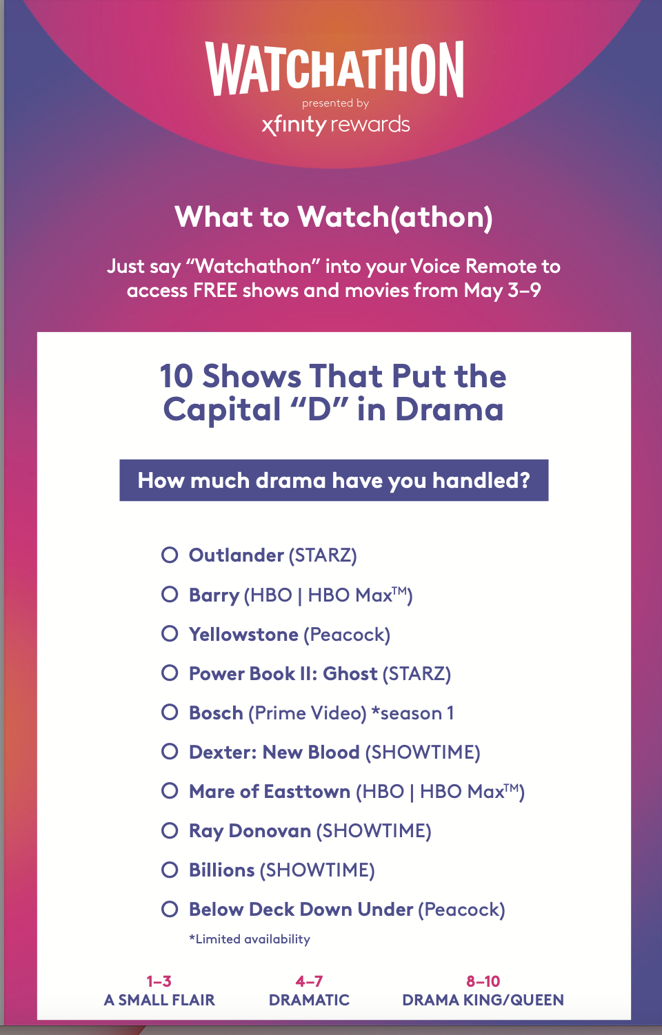 Xfinity Watchathon - Drama