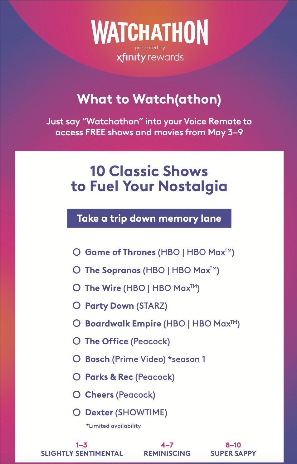 Xfinity Watchathon - Nostalgia